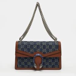 Pre Owned Gucci Dionysus Small Blue/Brown GG Denim Shoulder Bag