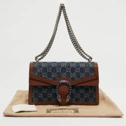 Pre Owned Gucci Dionysus Small Blue/Brown GG Denim Shoulder Bag