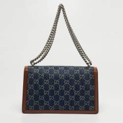 Pre Owned Gucci Dionysus Small Blue/Brown GG Denim Shoulder Bag