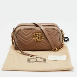 مملوكة مسبقًا Gucci GG Marmont Small Dusty Pink Matelassé Leather Camera Bag