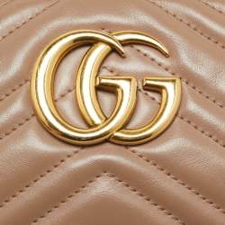 مملوكة مسبقًا Gucci GG Marmont Small Dusty Pink Matelassé Leather Camera Bag