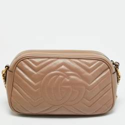 مملوكة مسبقًا Gucci GG Marmont Small Dusty Pink Matelassé Leather Camera Bag