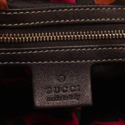 مملوكة مسبقًا حقيبة غوتشي "بابوسكا اندي هوبو" متوسطة جلد و كانفاس جي جي بيج و بني داكن