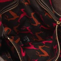 مملوكة مسبقًا حقيبة غوتشي "بابوسكا اندي هوبو" متوسطة جلد و كانفاس جي جي بيج و بني داكن