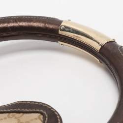 مملوكة مسبقًا حقيبة غوتشي "بابوسكا اندي هوبو" متوسطة جلد و كانفاس جي جي بيج و بني داكن