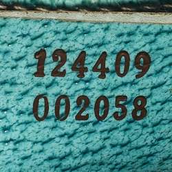 Pre Owned حقيبة يد توتس غوتشي جاكي قماش GG تركواز أزرق/بيج وجلد