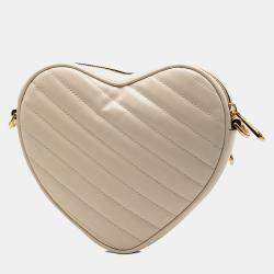 مملوكة مسبقًا Gucci Brown Mini Matelasse Leather Heart Crossbody