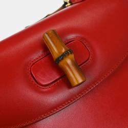 مملوكة مسبقًا Gucci Red Bamboo 2Way Handbag
