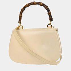 مملوكة مسبقًا Gucci Bamboo Beige Leather Top Handle Bag