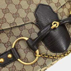 مملوكة مسبقًا Gucci Beige Canvas Horsebit GG Handbag