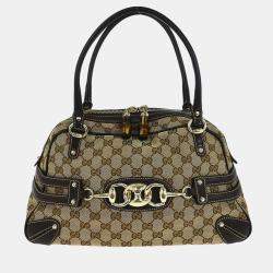 Pre Owned حقيبة يد غوتشي بامبو بني هورسبيت