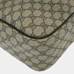 Pre Owned Gucci GG Supreme Beige Canvas Shoulder Bag