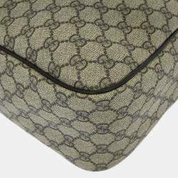 Pre Owned Gucci GG Supreme Beige Canvas Shoulder Bag