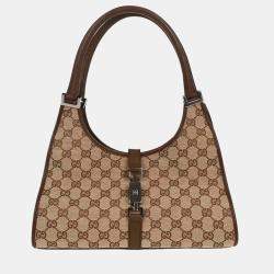 Pre Owned Gucci Beige Gg Jackie Handbag