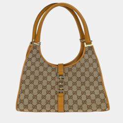 Pre Owned Gucci Beige Gg Jackie Handbag