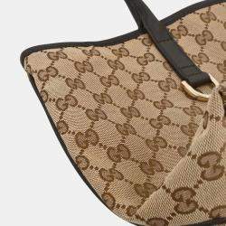 Pre Owned Gucci Brown Beige Gg Tote Bag