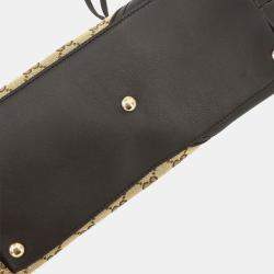 Pre Owned Gucci Brown Beige Gg Tote Bag