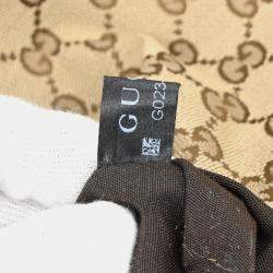 Pre Owned Gucci Brown Beige Gg Tote Bag