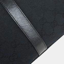 مملوكة مسب قًا Gucci GG Jackie Black Canvas Shoulder Bag