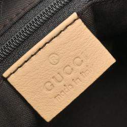 مملوكة مسبقًا Gucci Beige Gg Abbey D Ring Handbag