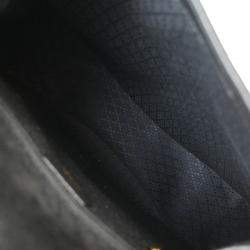 Pre Owned حقيبة كتف غوتشي شامواه سوداء مع حلقة معدنية للكتف