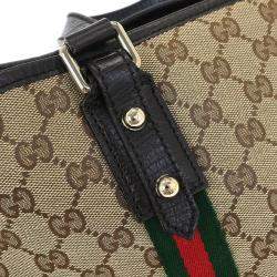 Pre Owned Gucci Beige Sherry Gg Tote Bag