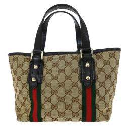 Pre Owned Gucci Beige Sherry Gg Tote Bag