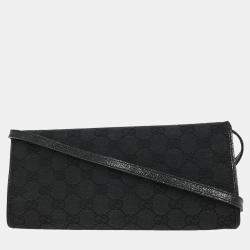 مملوكة مسبقًا Gucci Black GG Bamboo Shoulder Bag