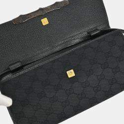 مملوكة مسبقًا Gucci Black GG Bamboo Shoulder Bag