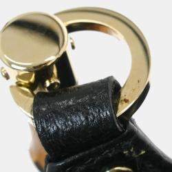 Pre Owned حقيبة يد جوتشي توت بمقبض من البامبو سوداء GG