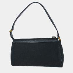 Pre Owned Gucci Black Gg Abbey D Ring Handbag