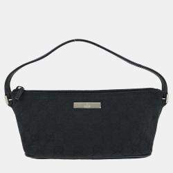 Pre Owned Gucci Black Gg Handbag