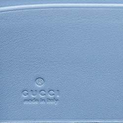 مملوكة مسبقًا محفظة غوتشي بسحاب ملتف مامونت GG جلد ماتلاس سوداء