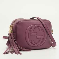 مملوكة مسبقًا Gucci Soho Disco Small Purple Leather Camera Crossbody Bag