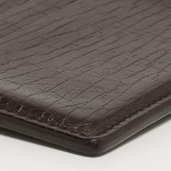 Pre Owned Gucci Interlocking G Dark Brown Leather Card Holder