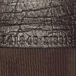 Pre Owned Gucci Interlocking G Dark Brown Leather Card Holder