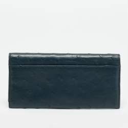 مملوكة مسبقًا محفظة غوتشي جلد نعامة أزرق داكن كونتيننتال