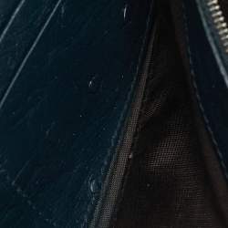 مملوكة مسبقًا محفظة غوتشي جلد نعامة أزرق داكن كونتيننتال