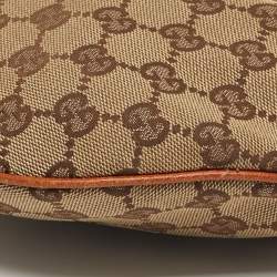 مملوكة مسبقًا Gucci Buckle Brown/Beige GG Canvas and Leather Hobo