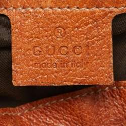 مملوكة مسبقًا Gucci Buckle Brown/Beige GG Canvas and Leather Hobo