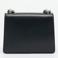 Pre Owned Gucci Crystal Dionysus Mini Black Leather Shoulder Bag
