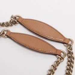 مملوكة مسبقًا حقيبة يد توتس غوتشي سوهو جلد مُحبب ذهبي فاتح بسلسلة متوسطة 