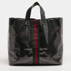 مملوكة مسبقًا Gucci x Comme des Garcons Black/Clear PVC Web Tote 