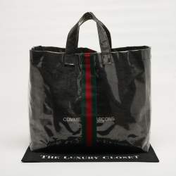 مملوكة مسبقًا Gucci x Comme des Garcons Black/Clear PVC Web Tote 