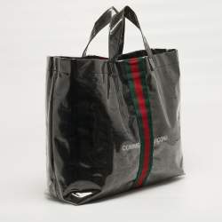 مملوكة مسبقًا Gucci x Comme des Garcons Black/Clear PVC Web Tote 