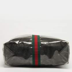 مملوكة مسبقًا Gucci x Comme des Garcons Black/Clear PVC Web Tote 