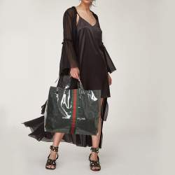 مملوكة مسبقًا Gucci x Comme des Garcons Black/Clear PVC Web Tote 