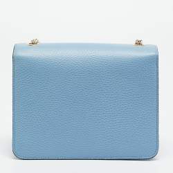 Pre Owned Gucci Dollar Interlocking G Small Light Blue Leather Shoulder Bag