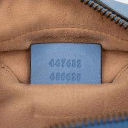 Pre Owned Gucci Blue Small GG Marmont Matelasse Leather Crossbody