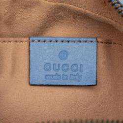 Pre Owned Gucci Blue Small GG Marmont Matelasse Leather Crossbody
